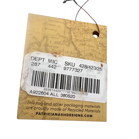 Patricia Nash Lilla Shell Mirror Leather Bag Charm Key Chain Fob NWT - Picture 5 of 6